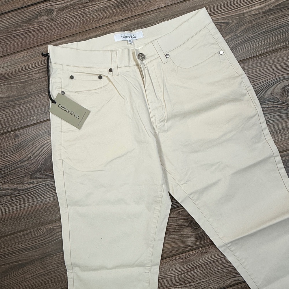 Collars & Co Mens Size 30x30 CEO 5-Pocket Pants Stone Beige Slim Straight NWT - Picture 10 of 11